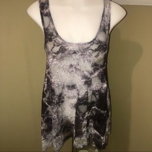 Bou Bou Lace Semi Sheer T-Back Tank Top/SZ M